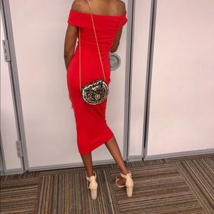 Red Off the shoulder dress